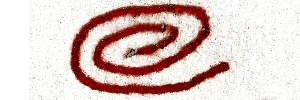 a signature in red pen. It's just a spiral.