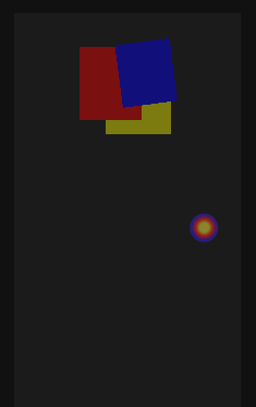 A cool grey door sits in the open drawer. It has a red, yellow and blue 'symbol' on it.