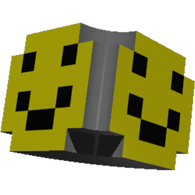 a 3d tube with two ends, on both ends is a pixelated smiley face