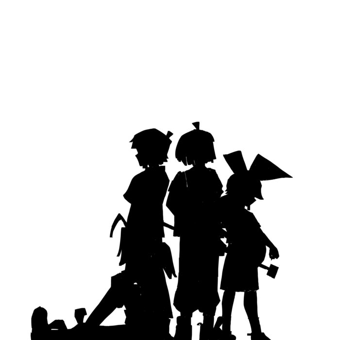 Silhouetted image of UNBEATRABLE's four anime-style band members