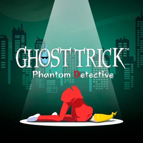 Game icon for Ghost trick, showing it's red-suited main character dead, crumpled on the floor with his butt in the air.