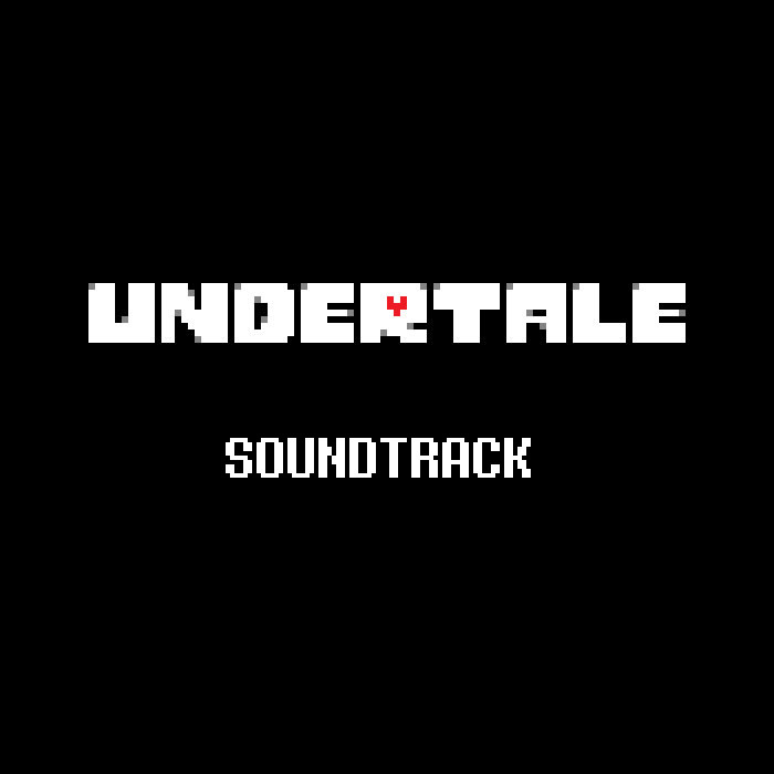 Game cover for UNDERTALE, which is white text displatying the word 'UNDERTALE' on a black background.