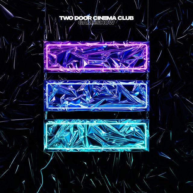 Album cover for Gameshow, showing three colored bars in light blue, dark blue and purple, with a crystal/glassy texture.