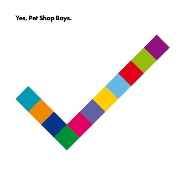 Album cover for Yes, a multicolored checkmark on a white background.