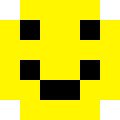 a collection of few pixels, arranged in the shape of a yellow smiley face
