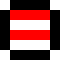 a collection of few pixels, arranged in a black box with alternating red and white lines