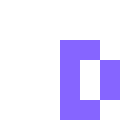 a collection of few pixels, arranged in the shape of a white T and a blueish purple D